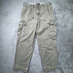 Vintage Y2K Abercrombie Fitch Cargo Pants Green Faded Baggy Skater Relaxed 30x31